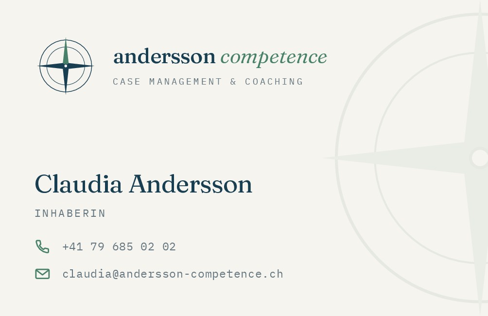 Visitenkarte andersson competence – Vorderseite