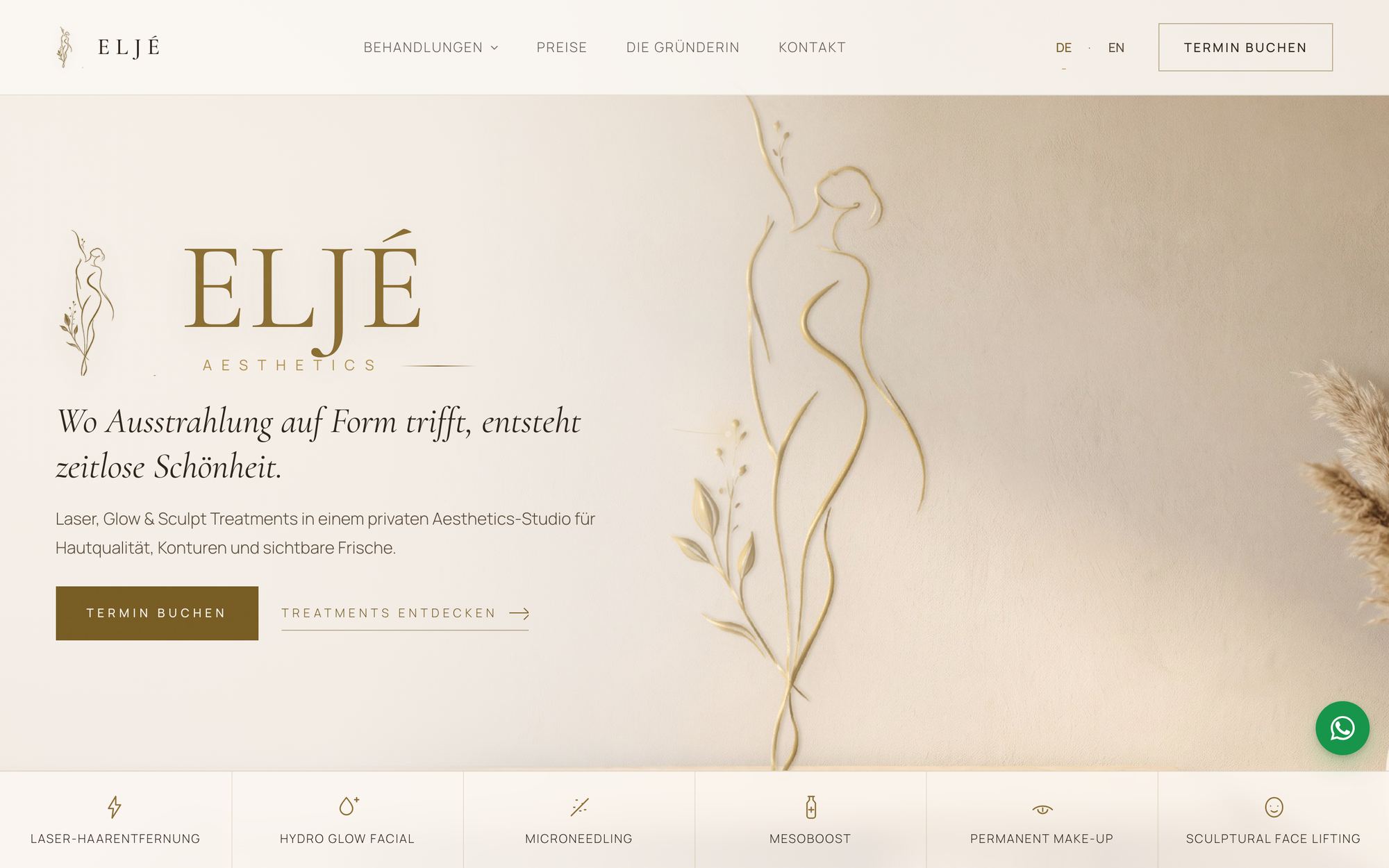 Webdesign Referenz ELJÉ Aesthetics