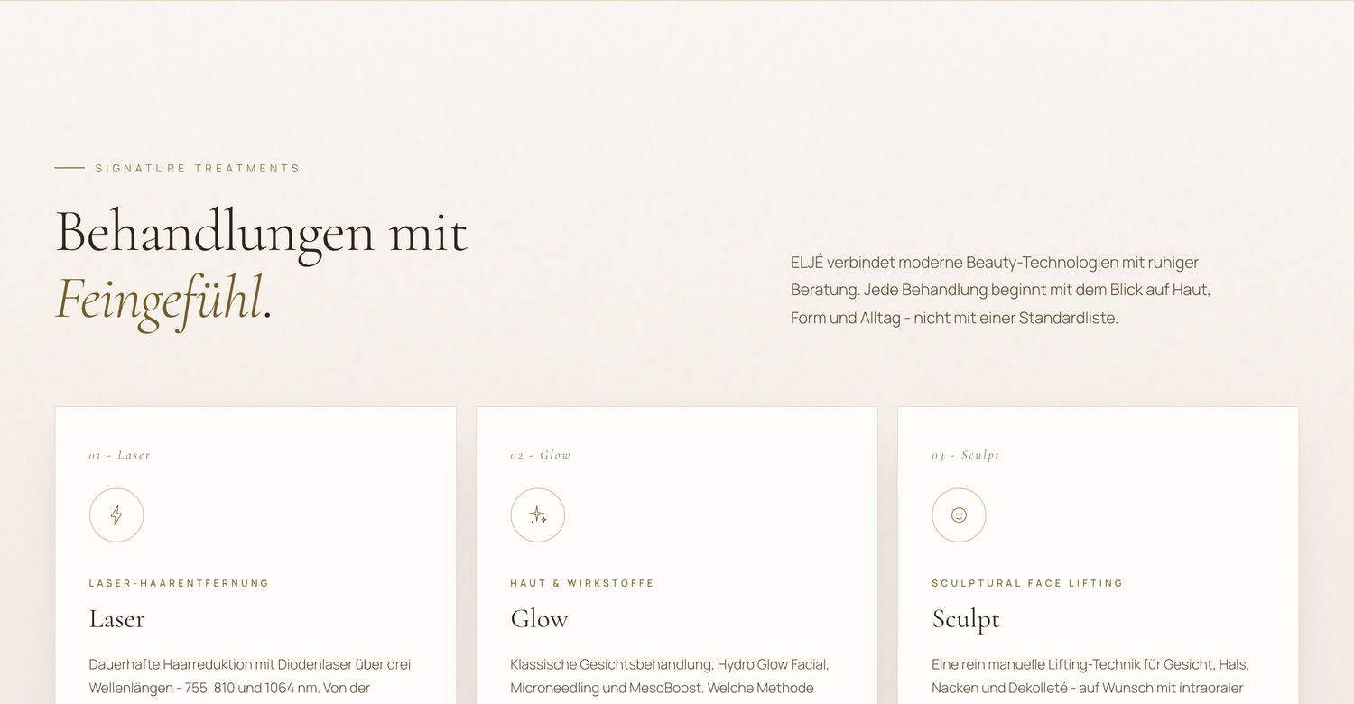 ELJÉ Aesthetics – die Behandlungen auf Deutsch