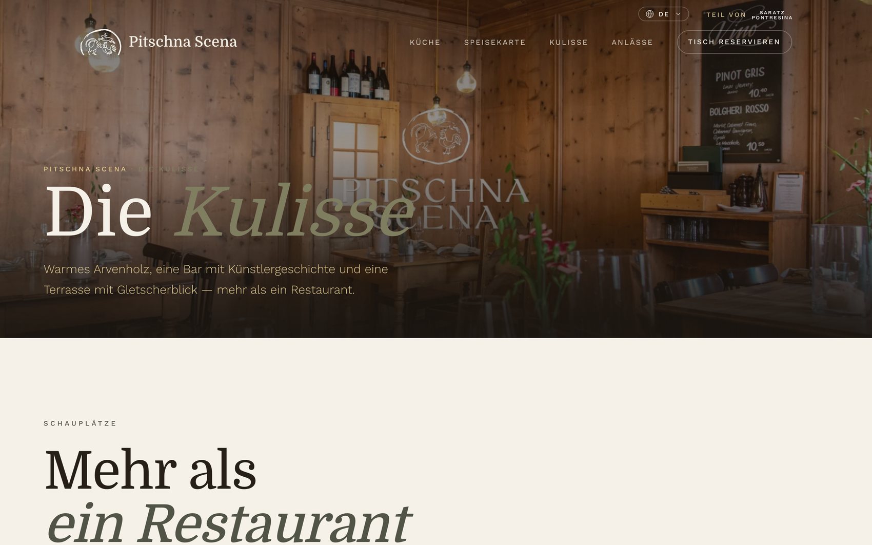 Pitschna Scena – Die Kulisse